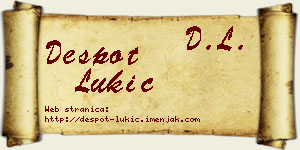Despot Lukić vizit kartica